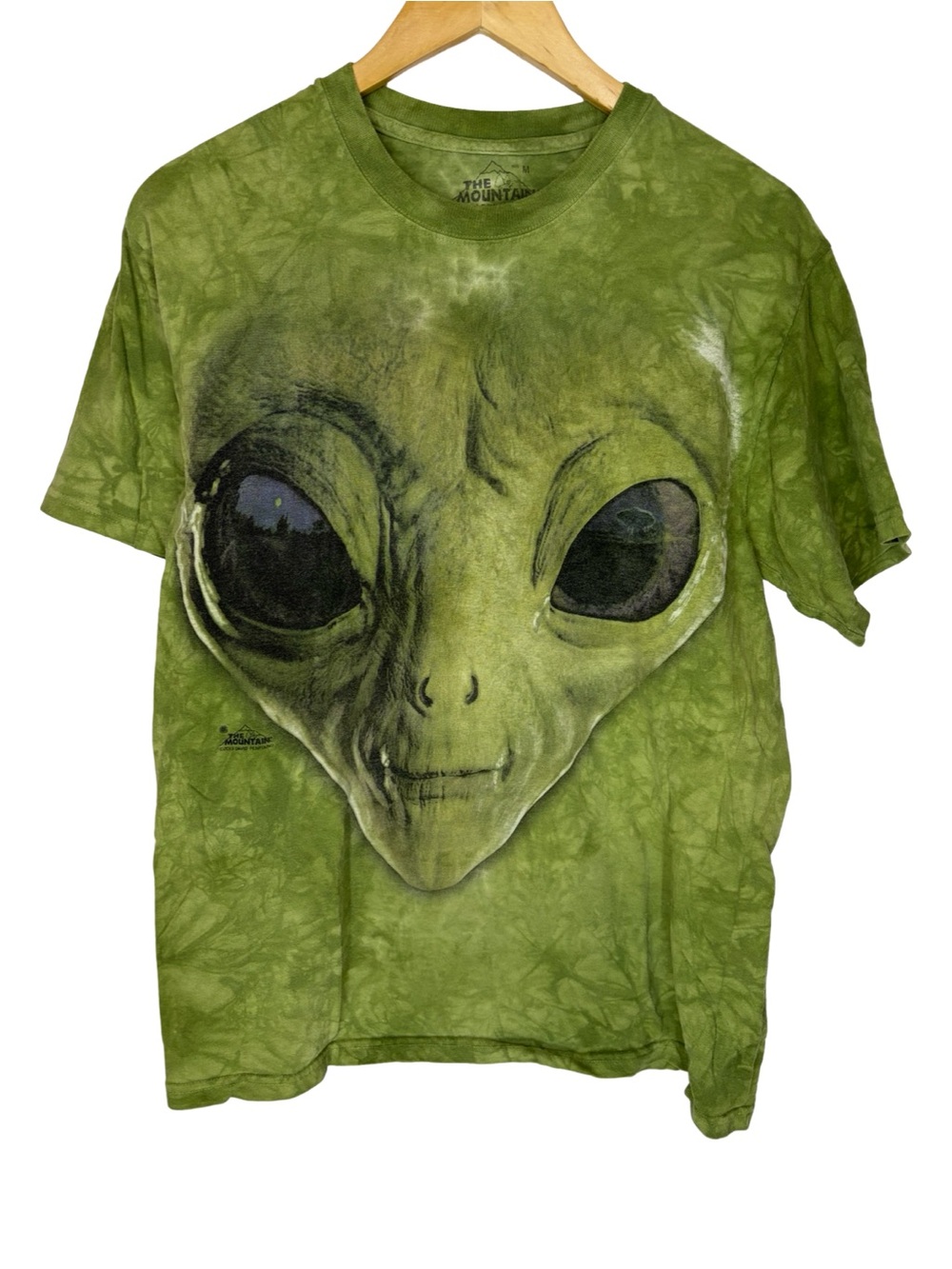 The Mountain Green Alien Graphic short sleeve tie dye Tee